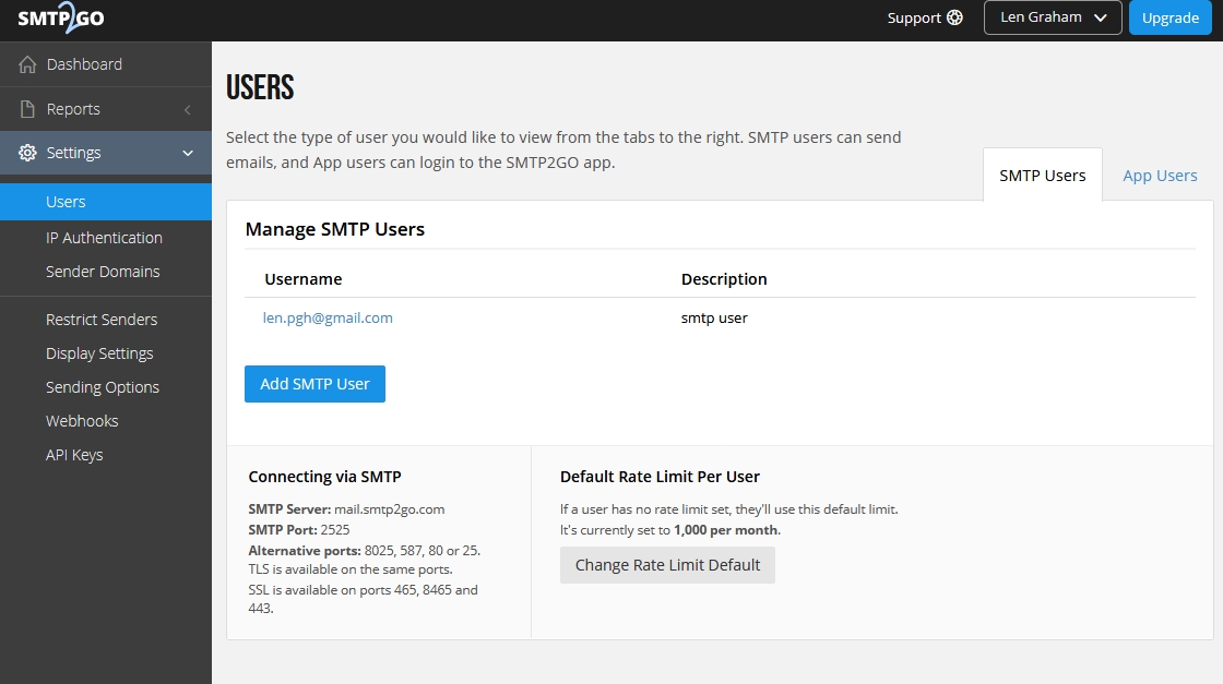 SMTP2GO Users